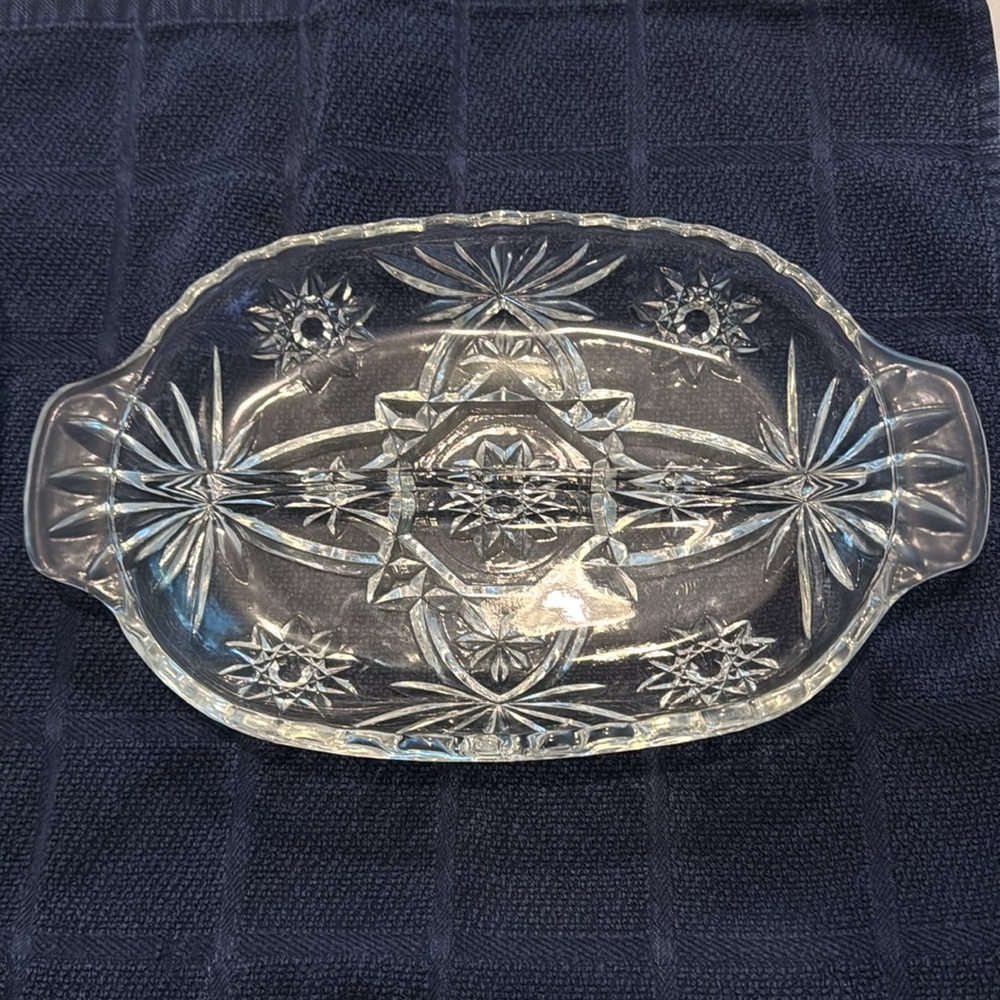 Vintage Star of David elegant divided relish dish